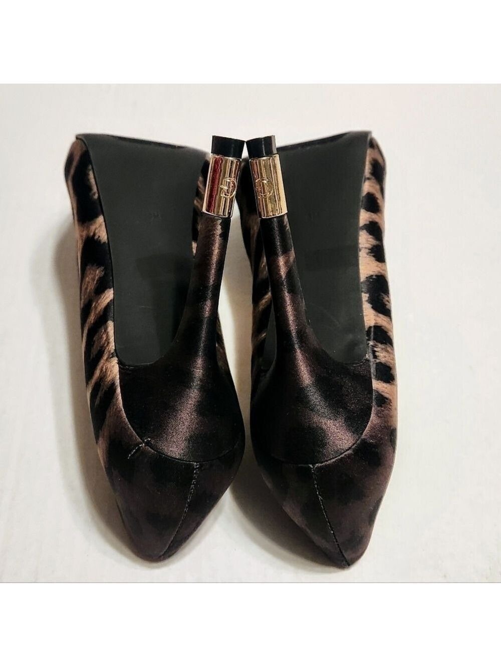 Guess Leopard Print Stiletto Heel Pumps Black Tan Size 6 Medium - Picture 7 of 12